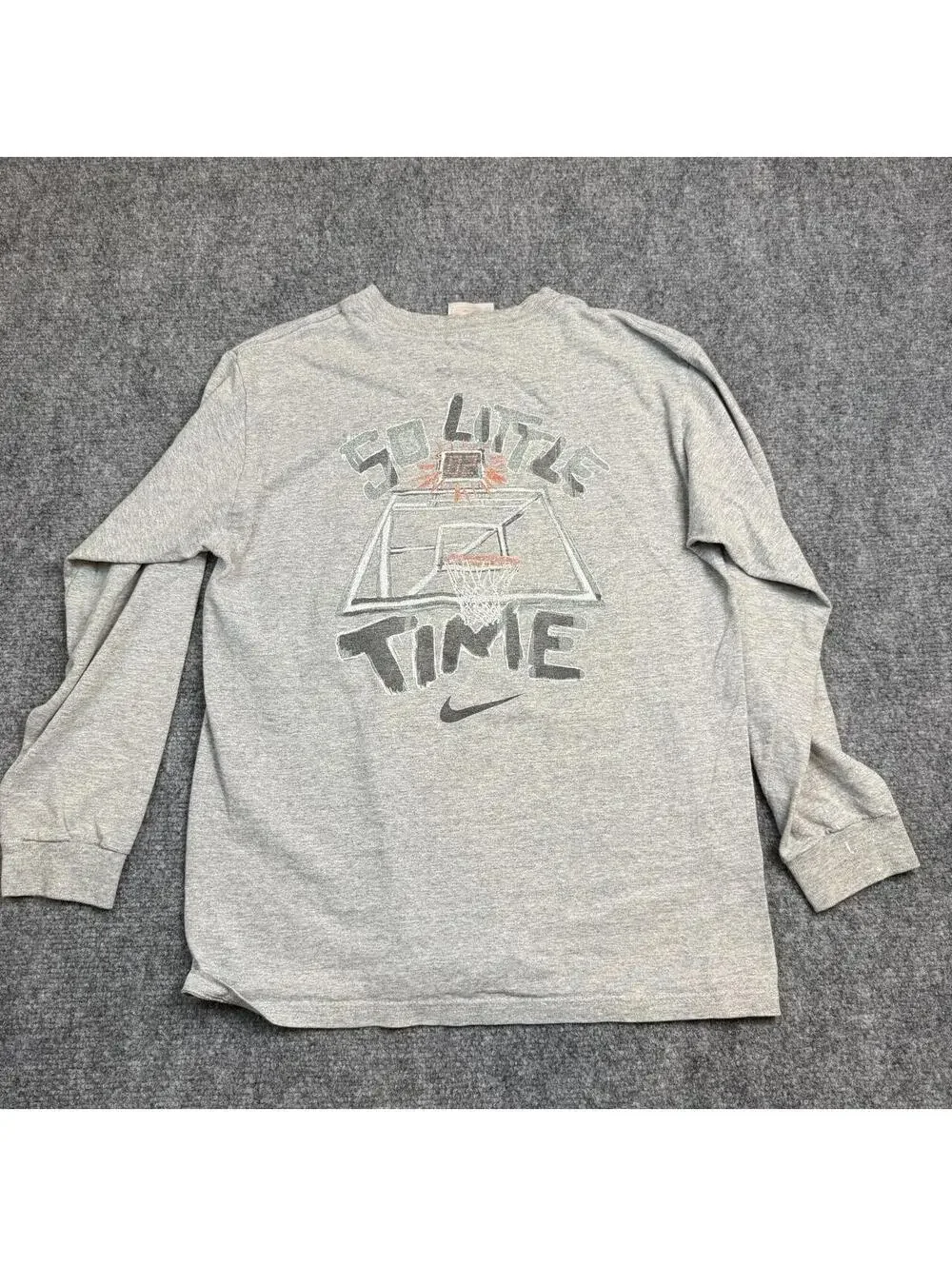 Nike Kids M Long Sleeve Basketball Shirt Gray So Many Baskets